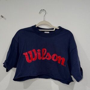 Wilson Dark Blue Crop Top with Red Logo
